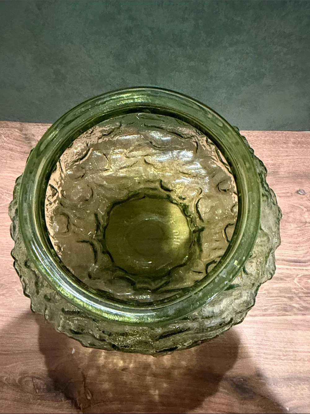 Brody Textured Olive Green Glass Bowl